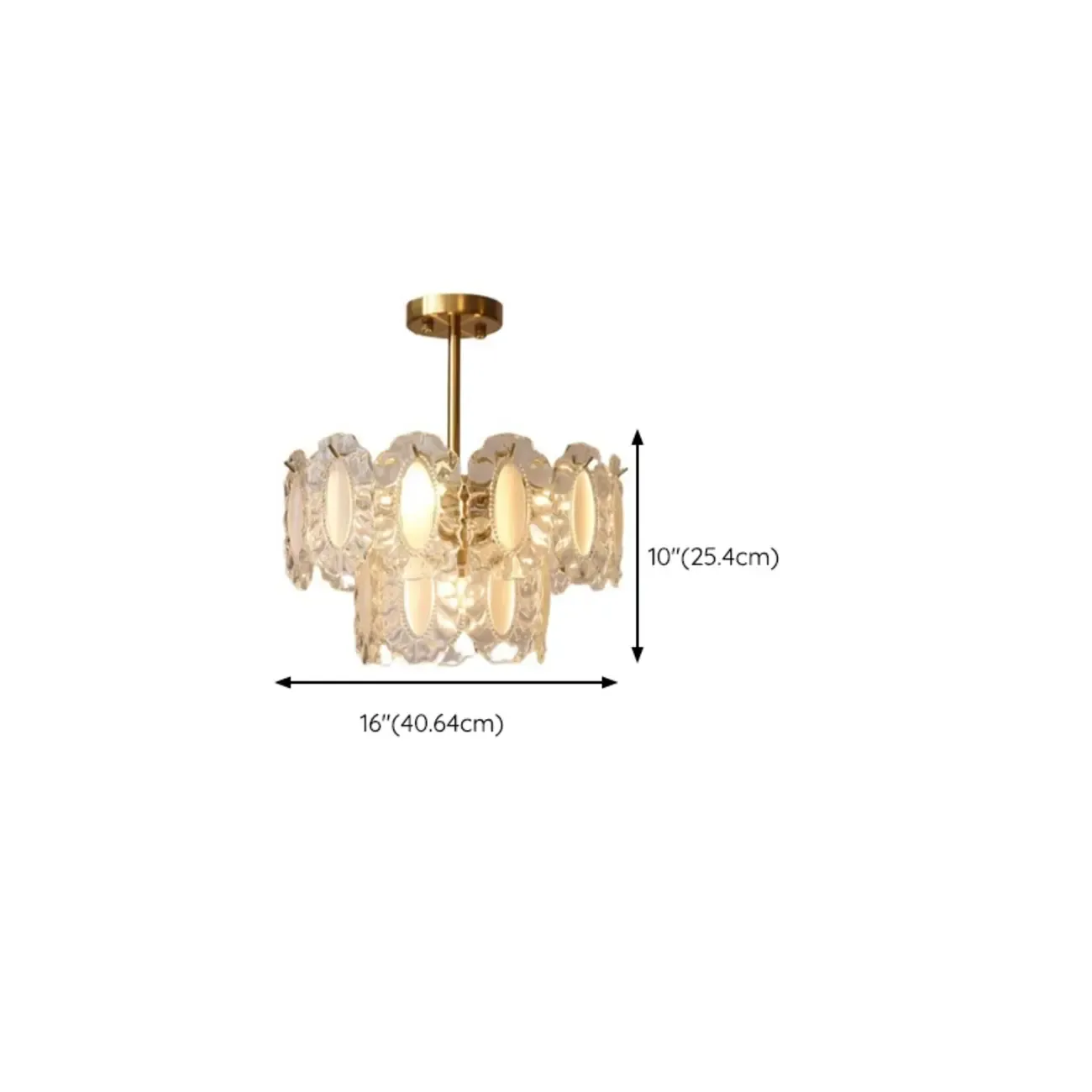 Elegant Gold Linear Crystal Glass Chandelier Multi-tier #size