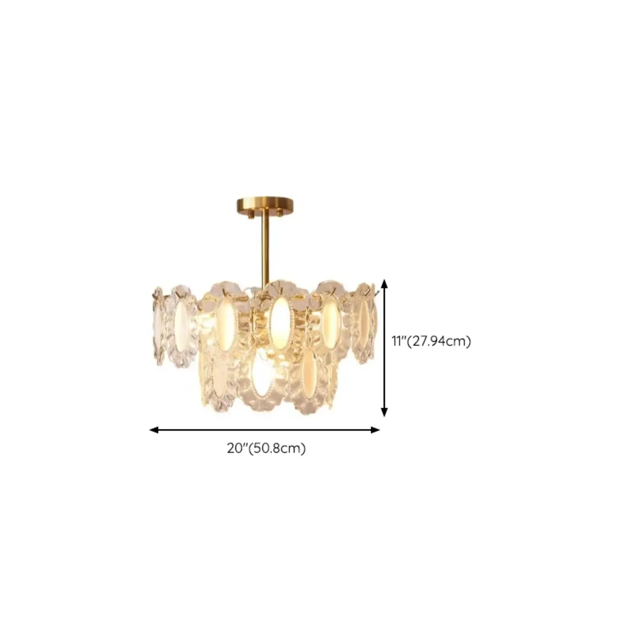 Elegant Gold Linear Crystal Glass Chandelier Multi-tier Image - 8