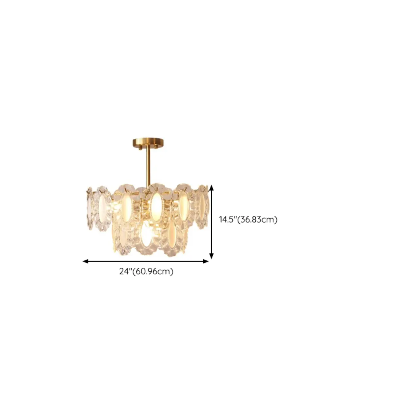 Elegant Gold Linear Crystal Glass Chandelier Multi-tier Image - 9 | homeyfad