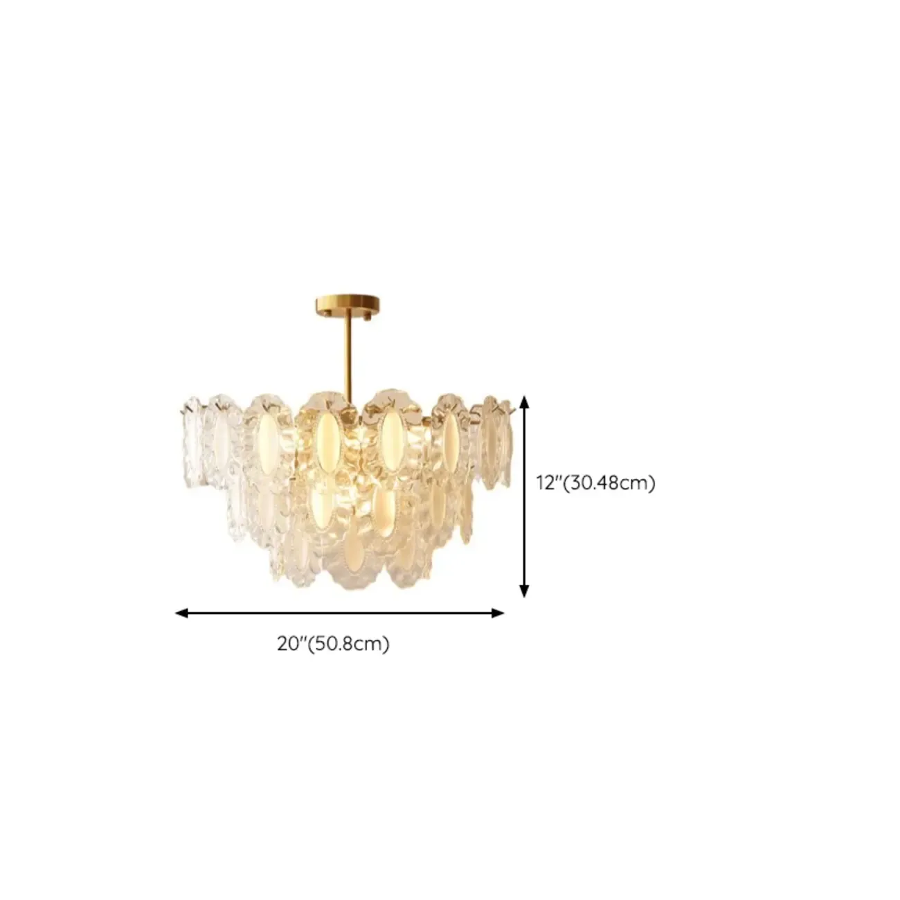 Elegant Gold Linear Crystal Glass Chandelier Multi-tier Image - 10