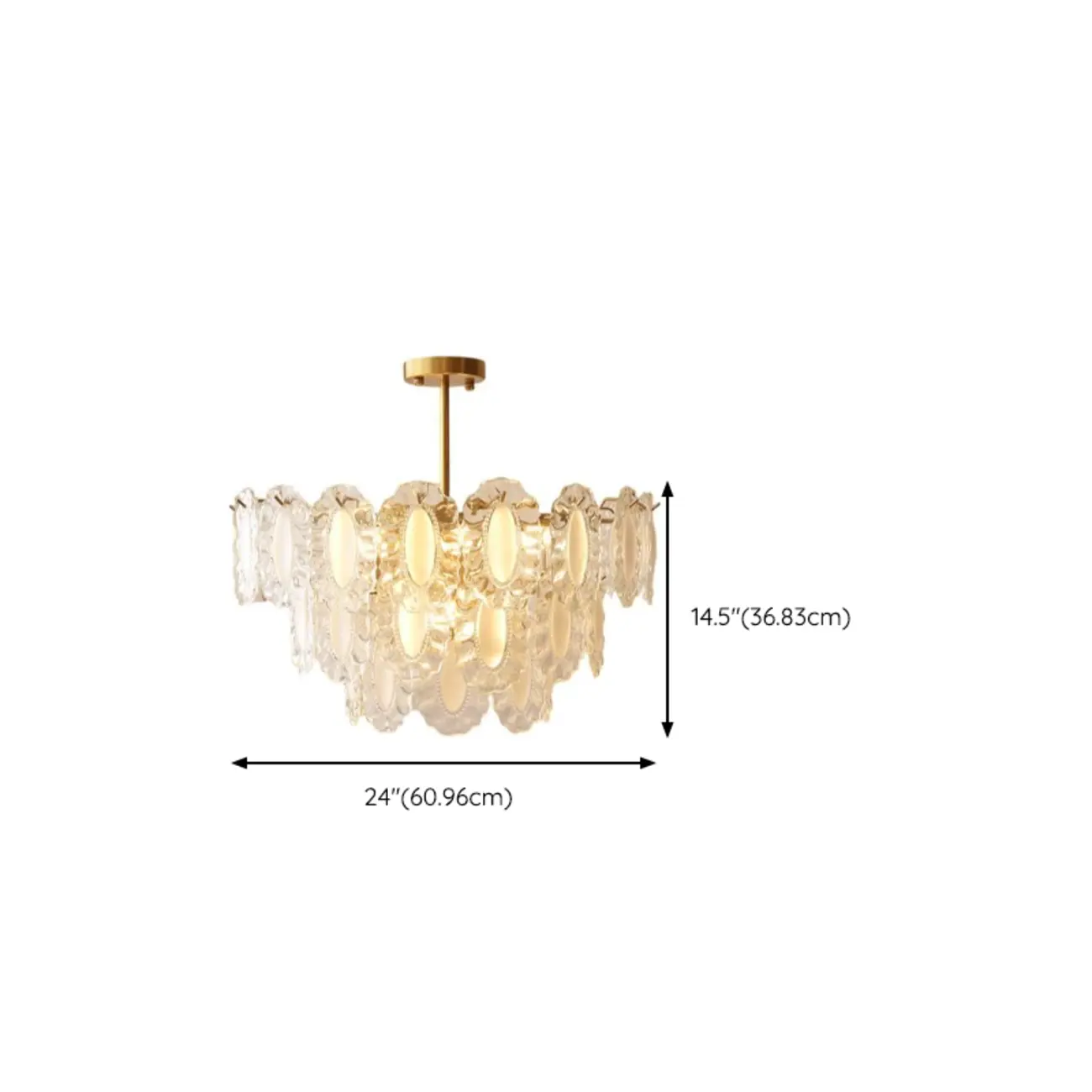 Elegant Gold Linear Crystal Glass Chandelier Multi-tier Image - 11 | homeyfad