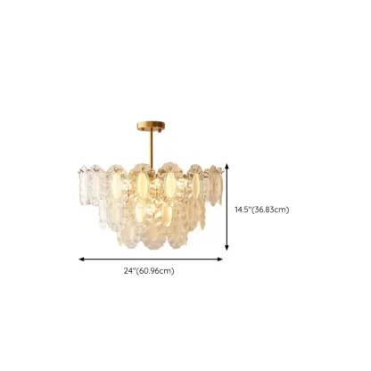 Elegant Gold Linear Crystal Glass Chandelier Multi-tier Image - 11