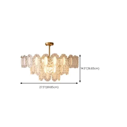 Elegant Gold Linear Crystal Glass Chandelier Multi-tier Image - 12