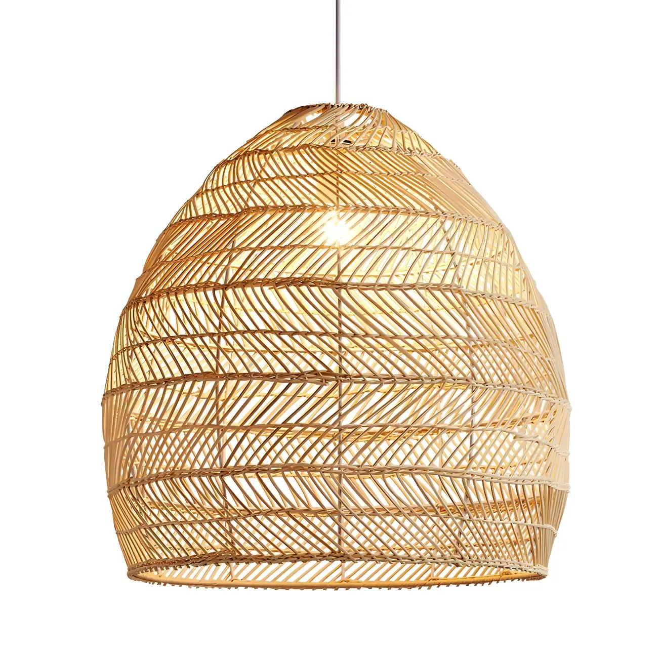 Oriental Rattan Pendant Light Hanging Fixture for Dining Image - 5