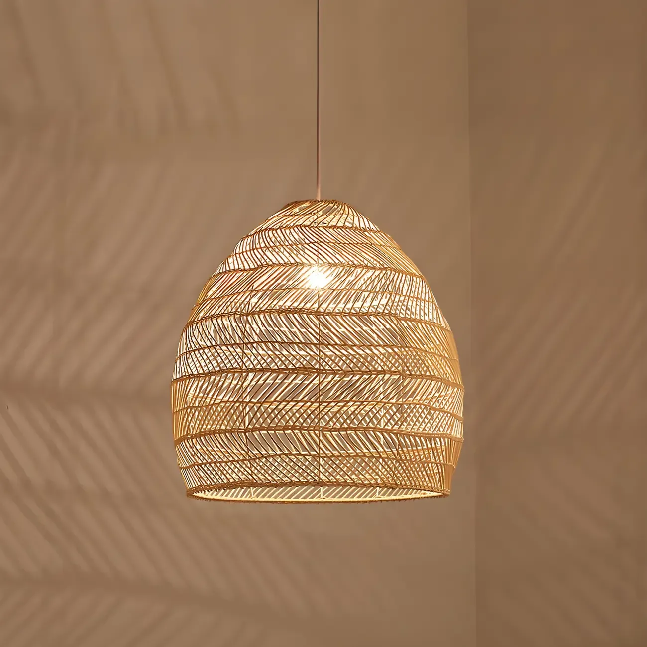 Oriental Rattan Pendant Light Hanging Fixture for Dining Image - 6