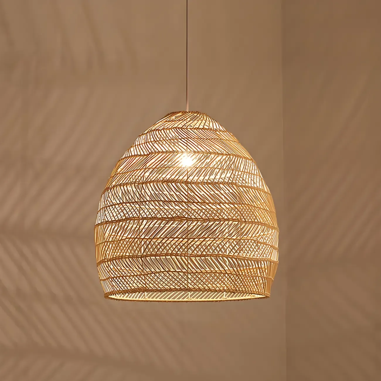 Oriental Rattan Pendant Light Hanging Fixture for Dining Image - 7