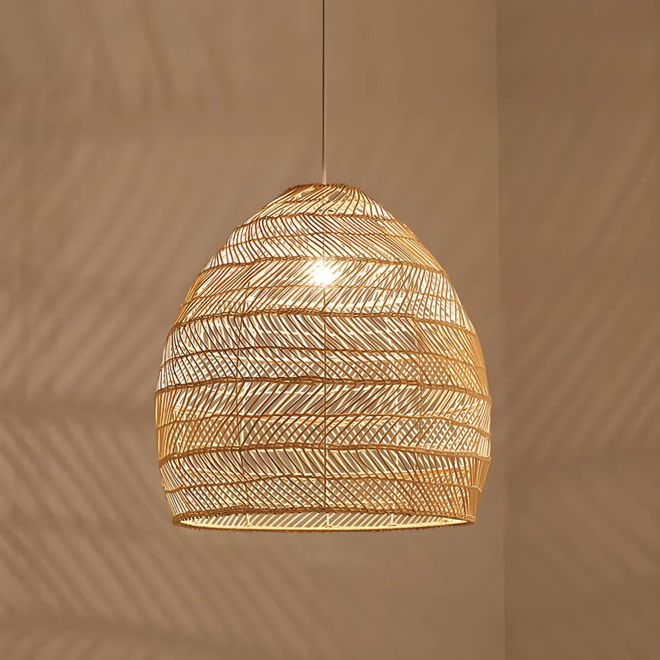 Oriental Rattan Pendant Light Hanging Fixture for Dining Image - 8