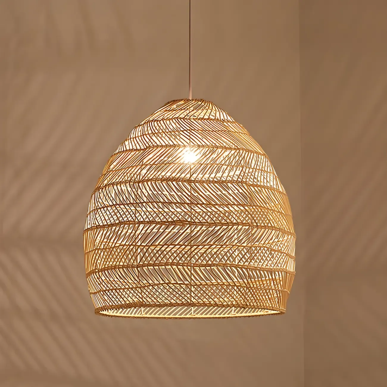 Oriental Rattan Pendant Light Hanging Fixture for Dining Image - 9