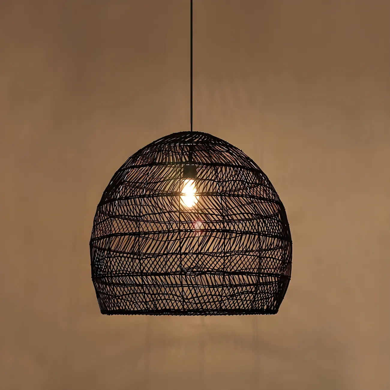 Oriental Rattan Pendant Light Hanging Fixture for Dining Image - 14