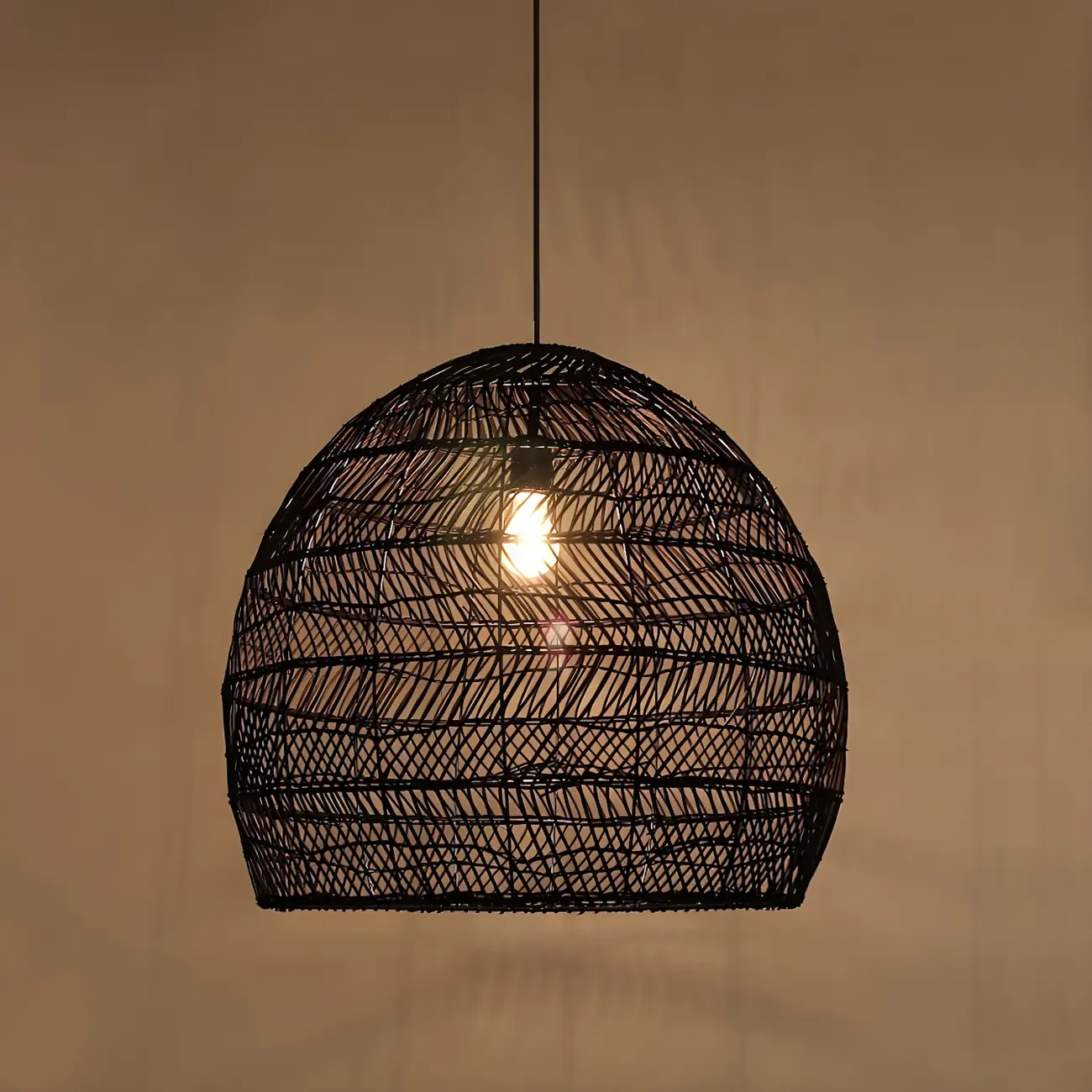 Oriental Rattan Pendant Light Hanging Fixture for Dining Image - 16