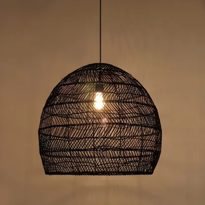 Oriental Rattan Pendant Light Hanging Fixture for Dining Image - 17