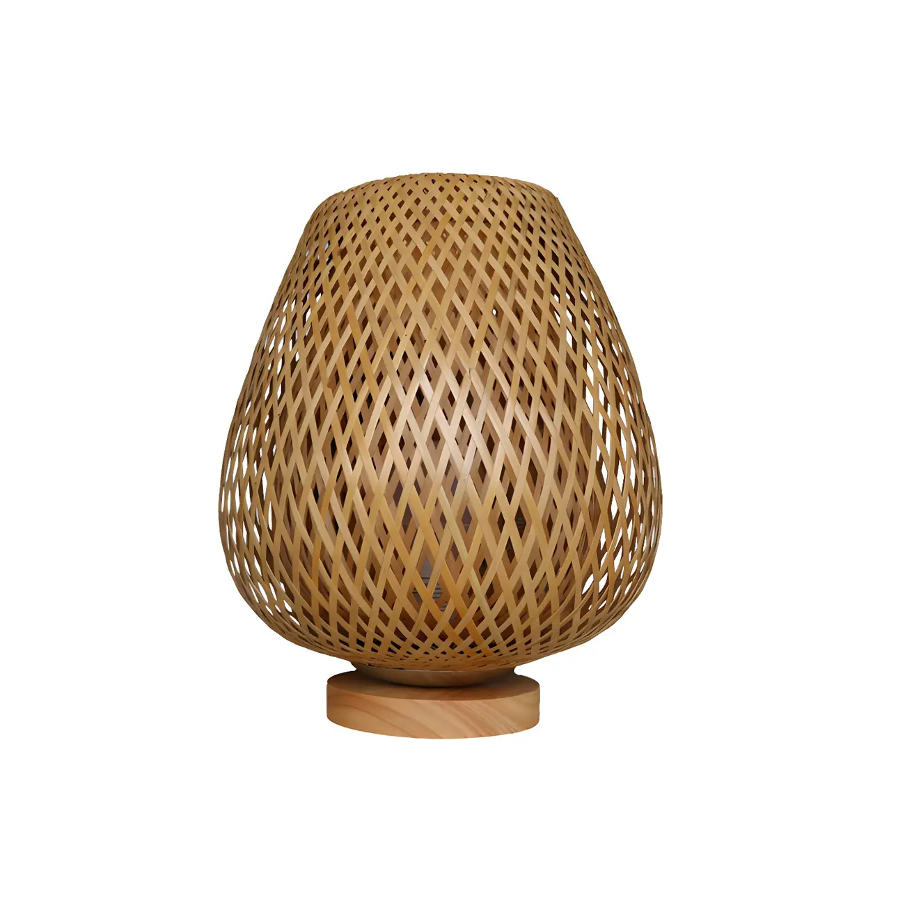 Oriental Beige Rattan Wood LED Table Lamp for Bedroom  Image - 6 | homeyfad