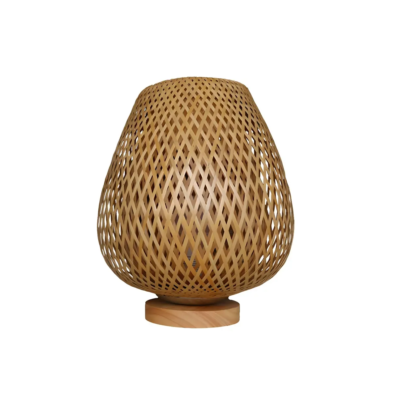 Oriental Beige Rattan Wood LED Table Lamp for Bedroom  Image - 6
