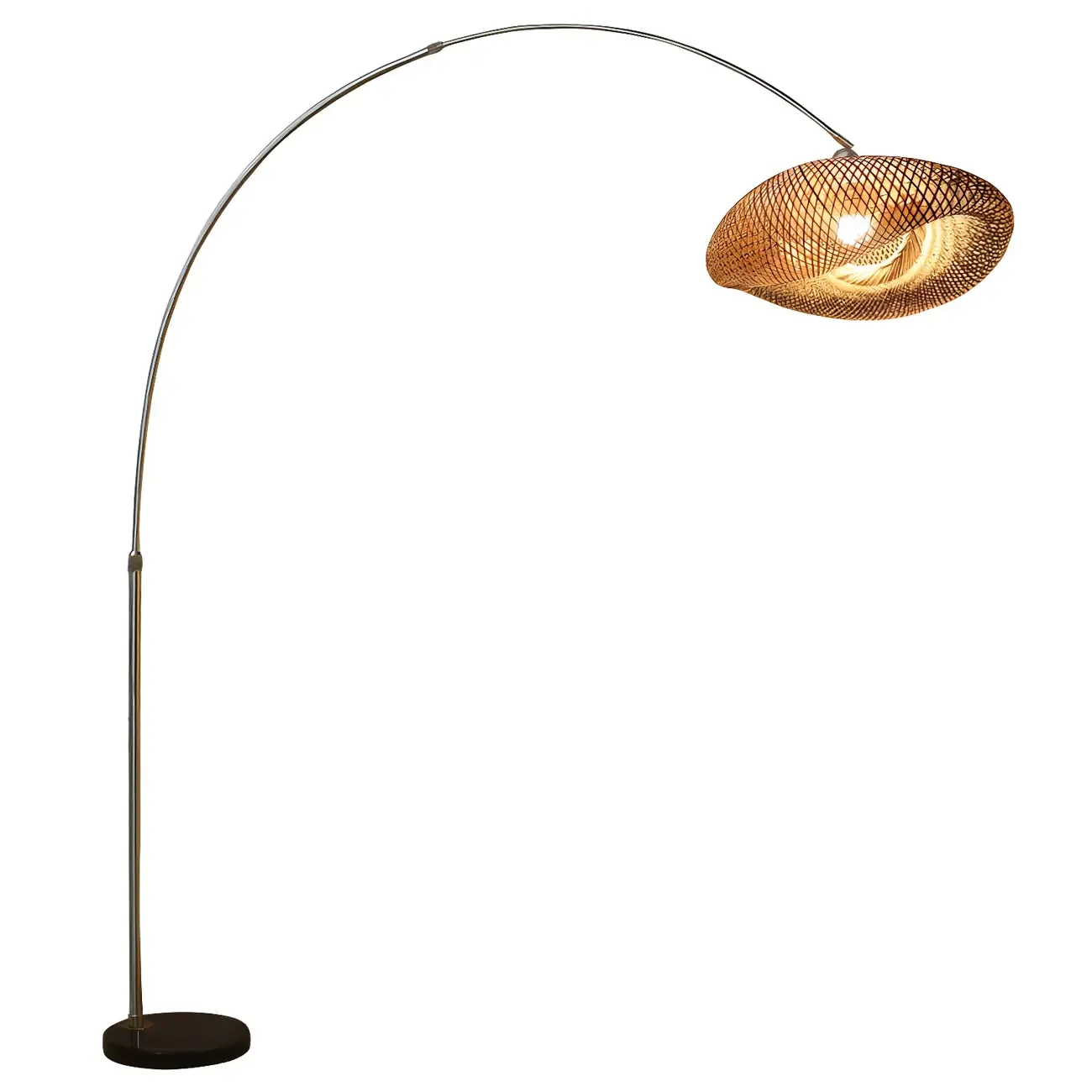 Oriental Bamboo Arc Floor Lamp for Living Spaces Lighting  Image - 6
