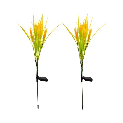 Yellow Wheat LED Solar Landscape Lighting Image - 5