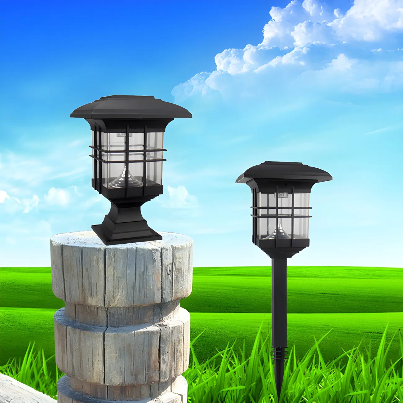 Modern Black Metal Solar Stake Landscape Lighting Image - 4 | homeyfad