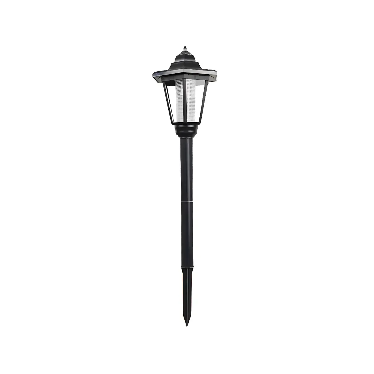  Black Hexagonal Metal Solar Stake Landscape Lighting Image - 4