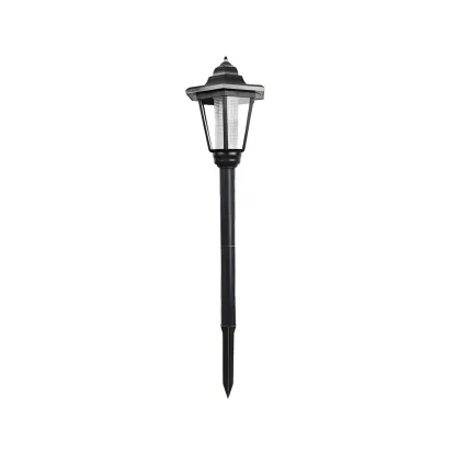  Black Hexagonal Metal Solar Stake Landscape Lighting Image - 4