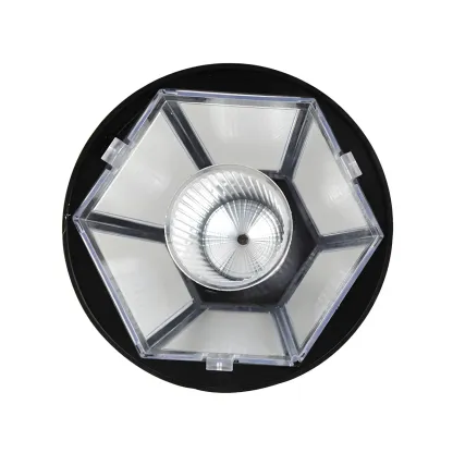  Black Hexagonal Metal Solar Stake Landscape Lighting Image - 5