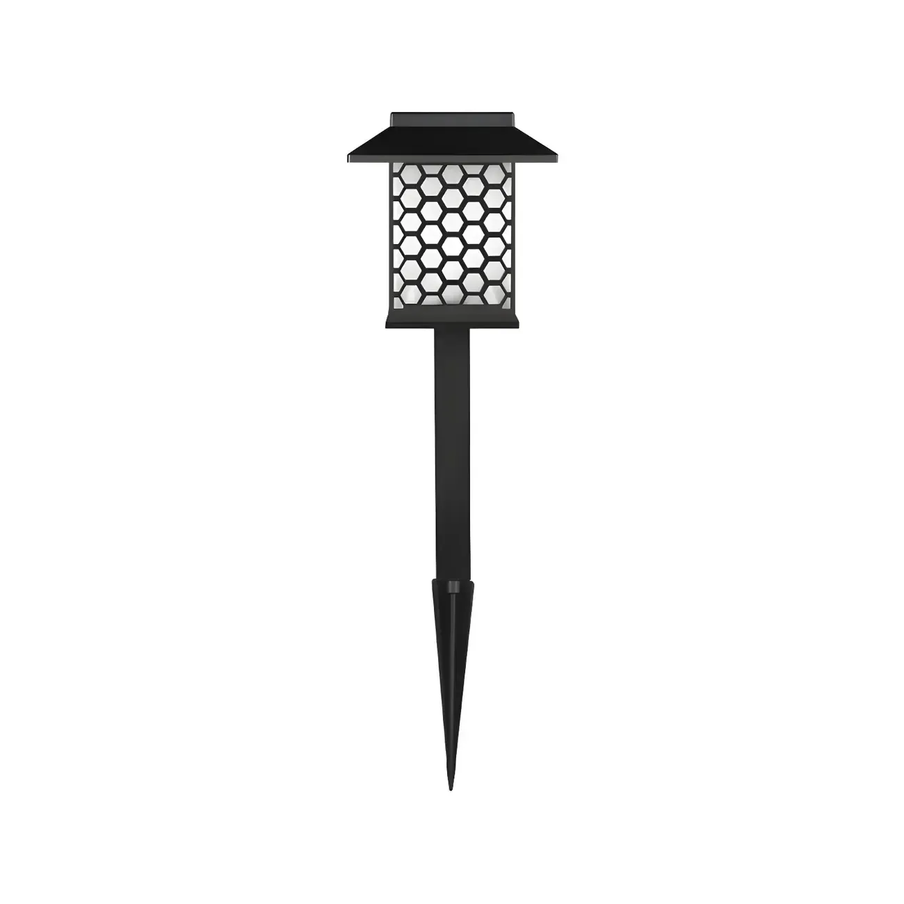 Black Metal Stake Solar Landscape Lighting Image - 3