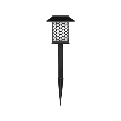 Black Metal Stake Solar Landscape Lighting Image - 3