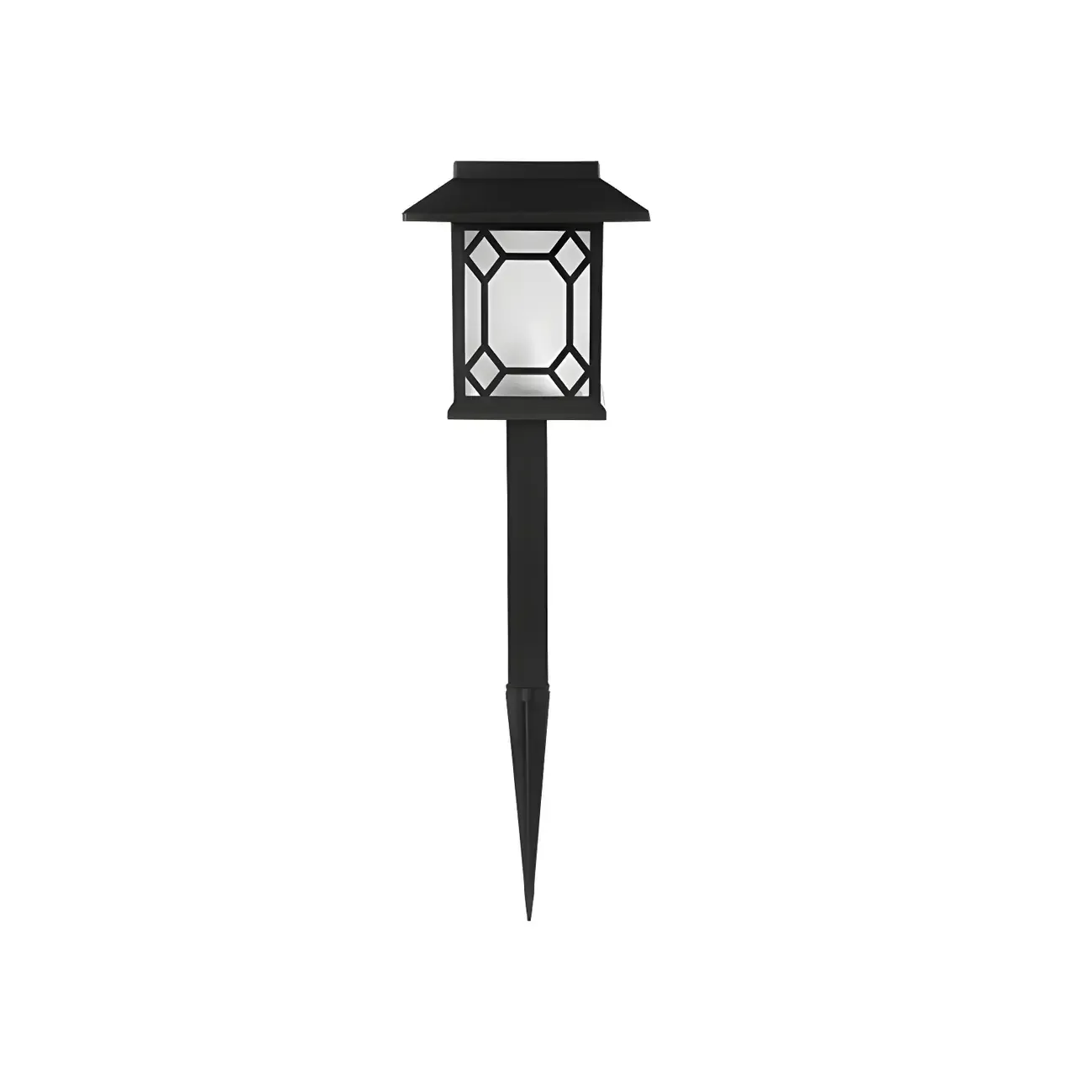 Black Metal Stake Solar Landscape Lighting Image - 4