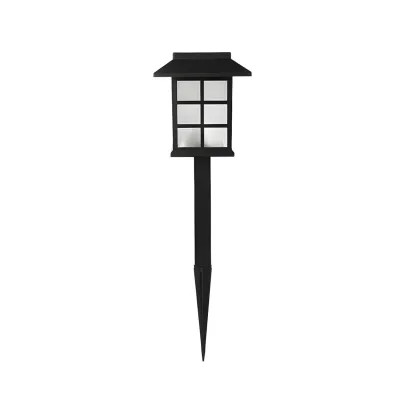 Black Metal Stake Solar Landscape Lighting Image - 5