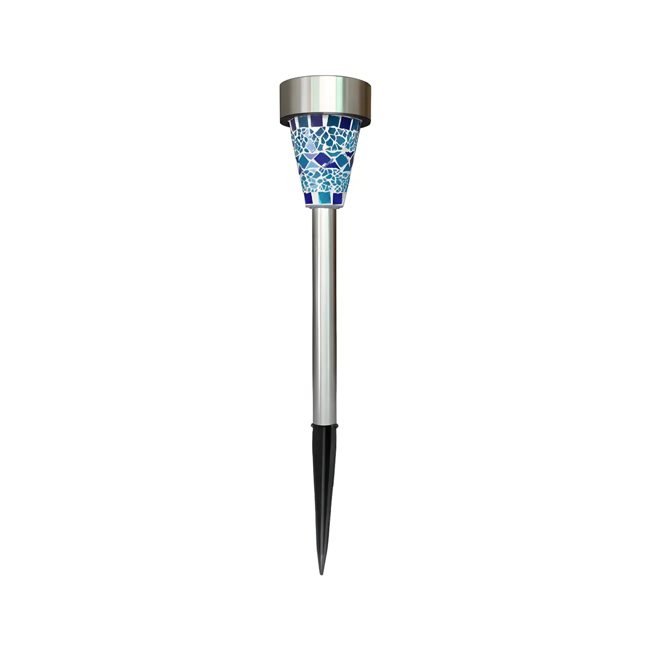 Conical Mosaic Metal Solar Landscape Lighting Image - 5