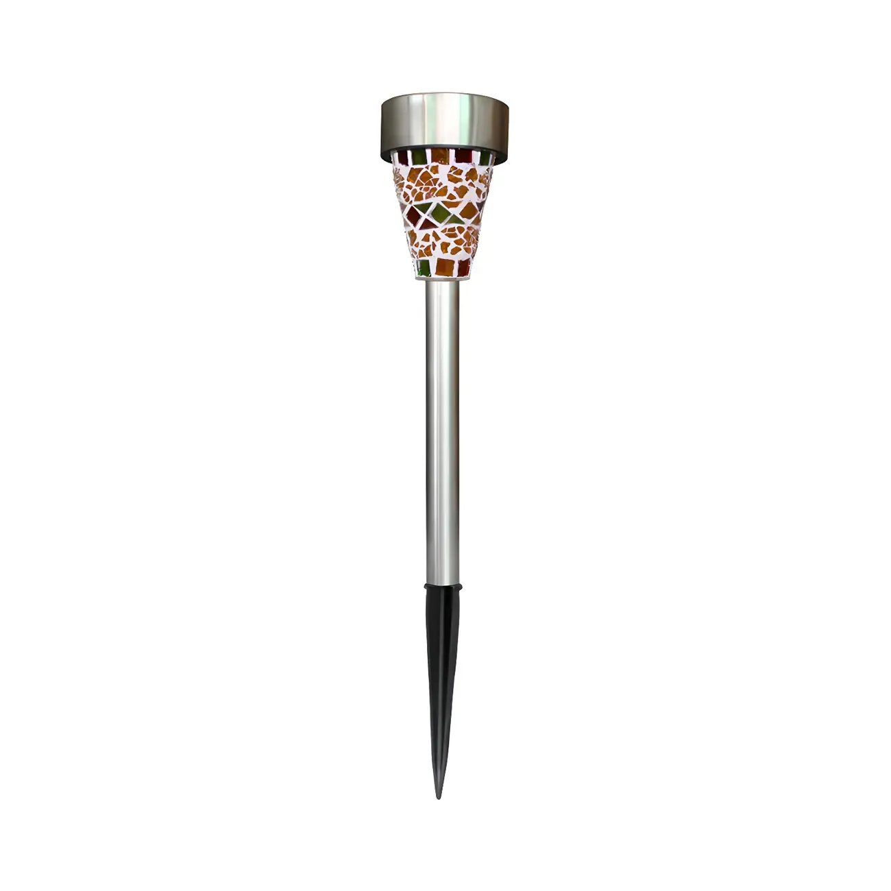 Conical Mosaic Metal Solar Landscape Lighting Image - 6