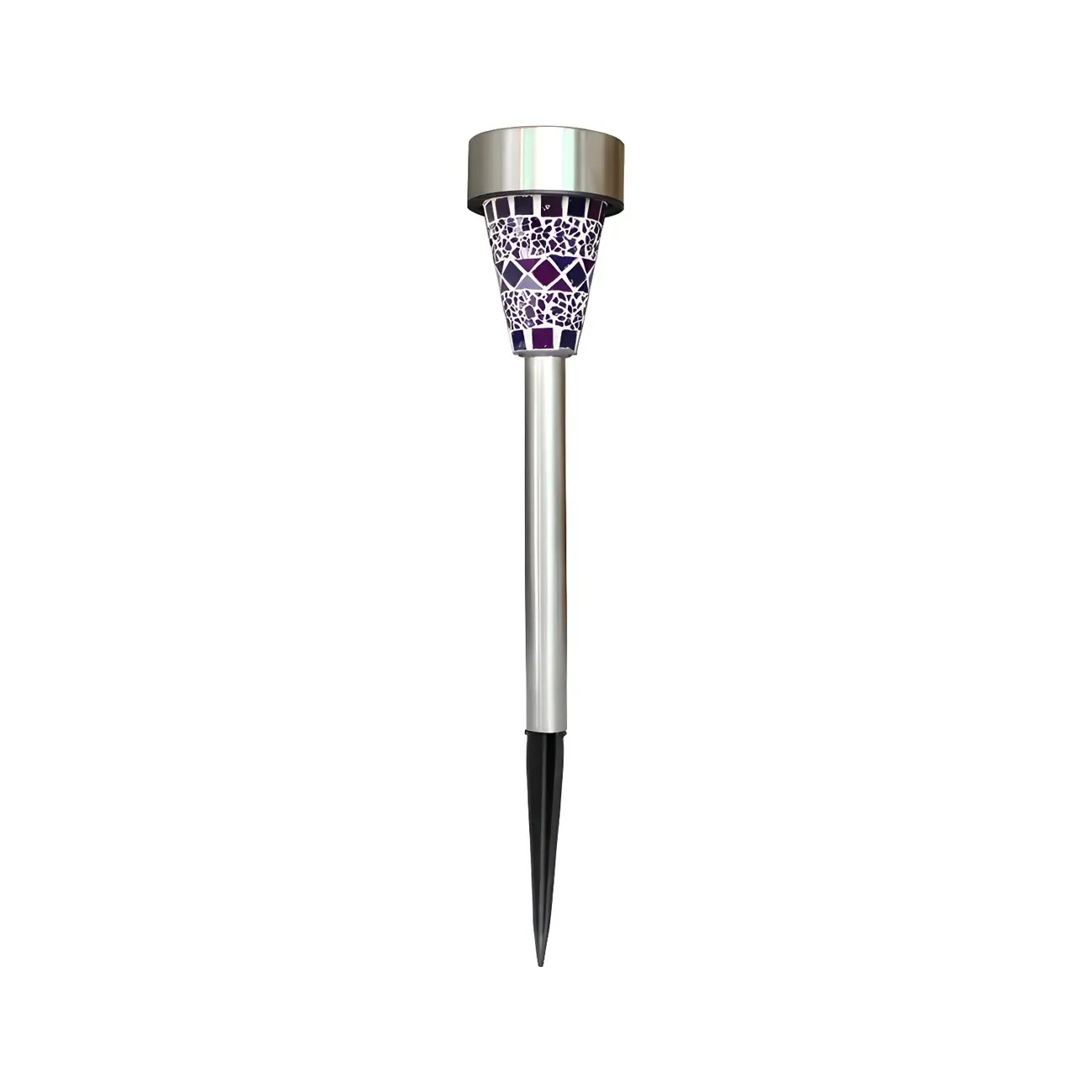 Conical Mosaic Metal Solar Landscape Lighting Image - 7