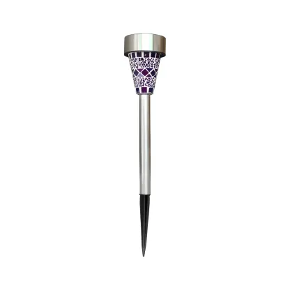 Conical Mosaic Metal Solar Landscape Lighting Image - 7