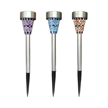 Conical Mosaic Metal Solar Landscape Lighting Image - 8