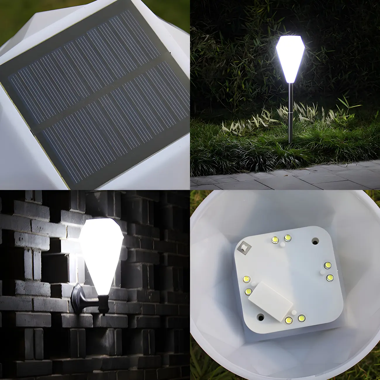 Elegant Solar White Diamond LED Pathway Lights for Gardens Image - 4 | homeyfad