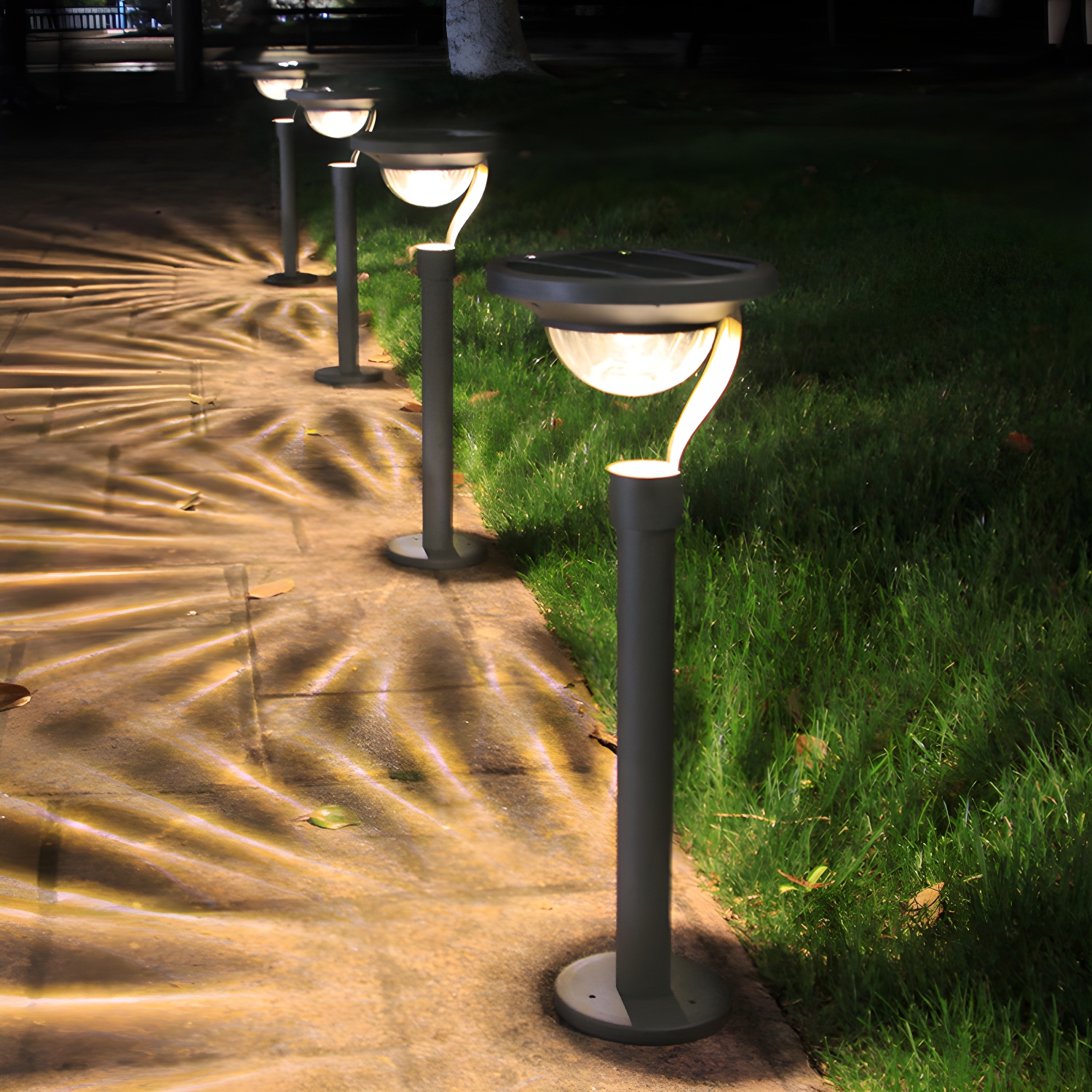 Modern Solar Hemisphere Clear Shade Landscape Lighting | homeyfad