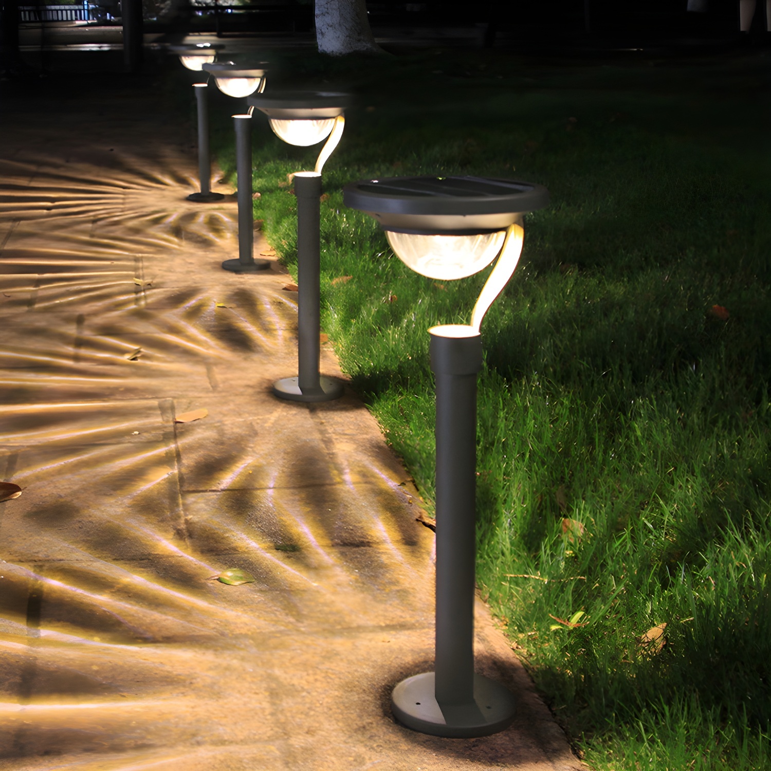 Modern Solar Hemisphere Clear Shade Landscape Lighting | HomeyFad