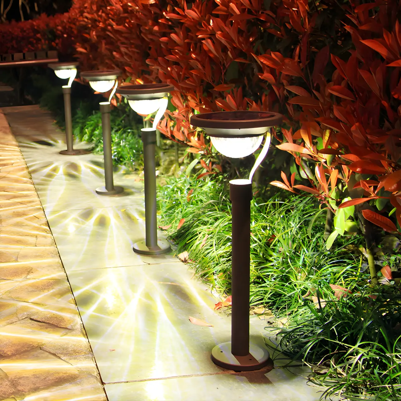 Modern Solar Hemisphere Clear Shade Landscape Lighting Image - 3 | homeyfad