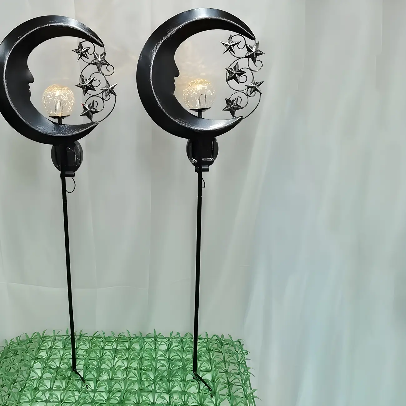 Artistic Black Metal Cut out Solar Landscape Lighting Image - 1 | homeyfad
