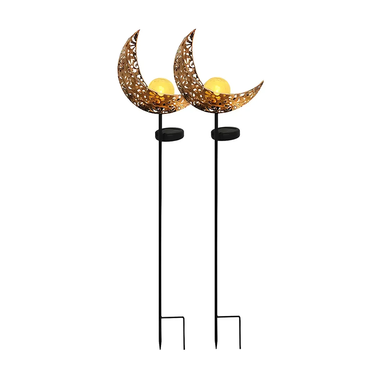 Artistic Black Metal Cut out Solar Landscape Lighting Image - 6