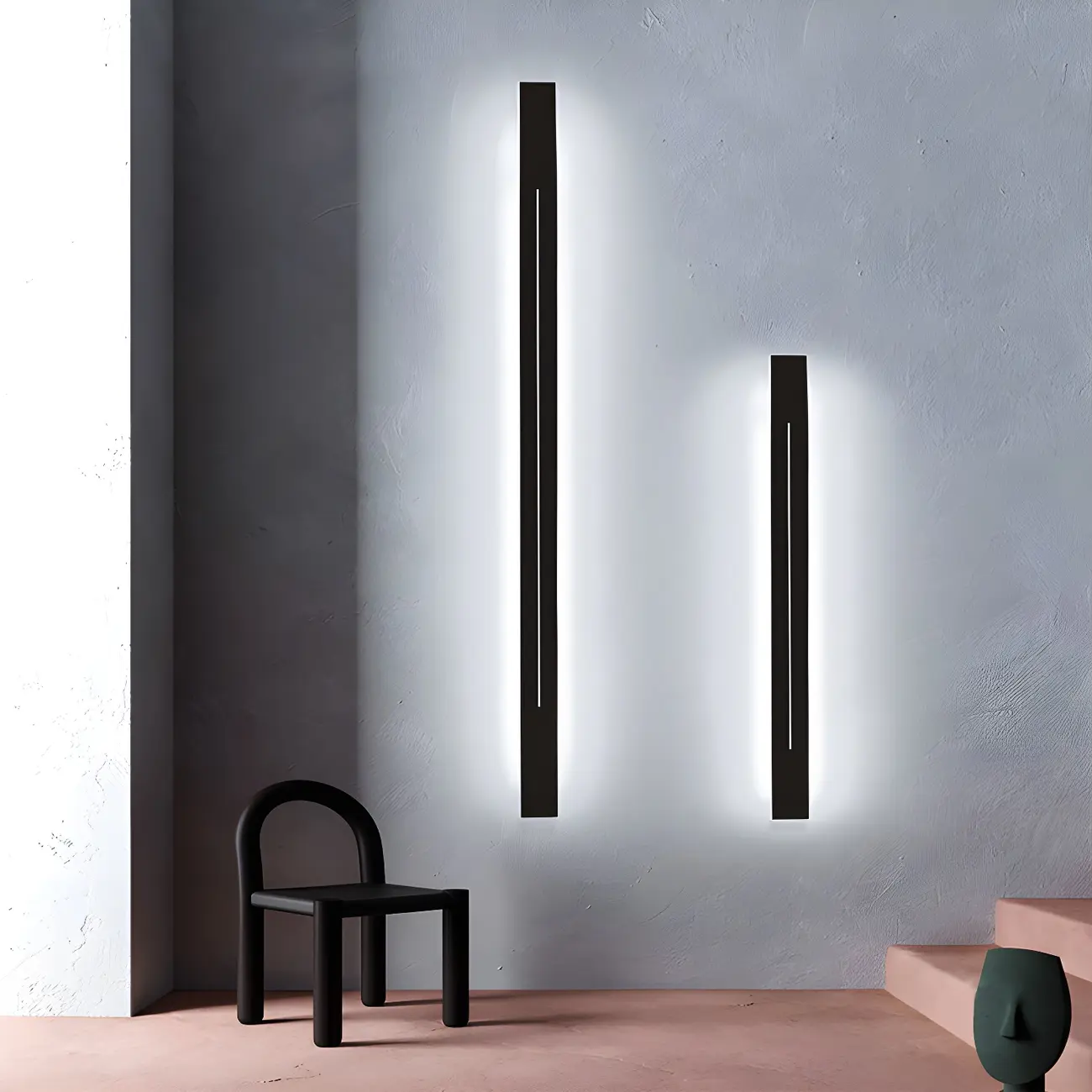 Simplicity Bar-Shape Black LED Wall Mount Lamp for Living Room  Image - 3 | homeyfad