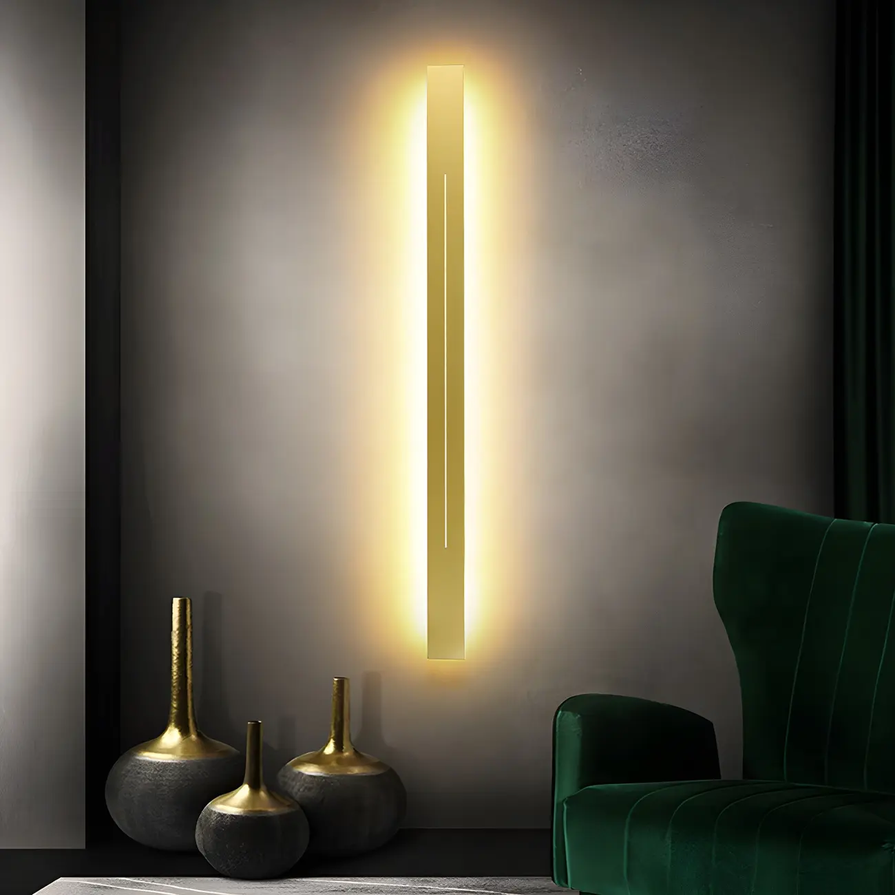 Simplicity Bar-Shape Black LED Wall Mount Lamp for Living Room  Image - 4 | homeyfad