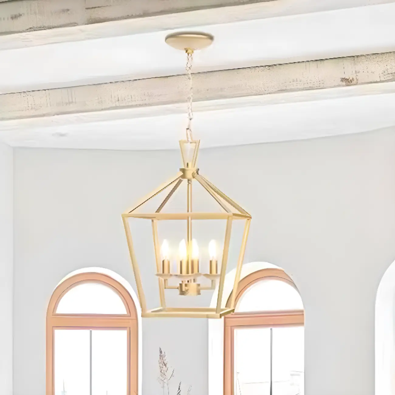 Black Metal Frame Geometric Cage Modern Chandelier Light Image - 2 | homeyfad