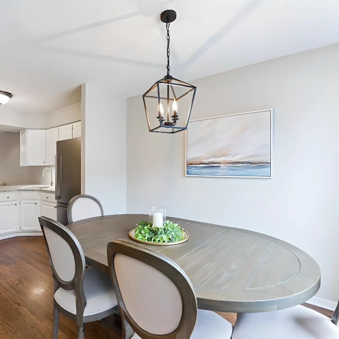 Black Metal Frame Geometric Cage Modern Chandelier Light Image - 8 | homeyfad