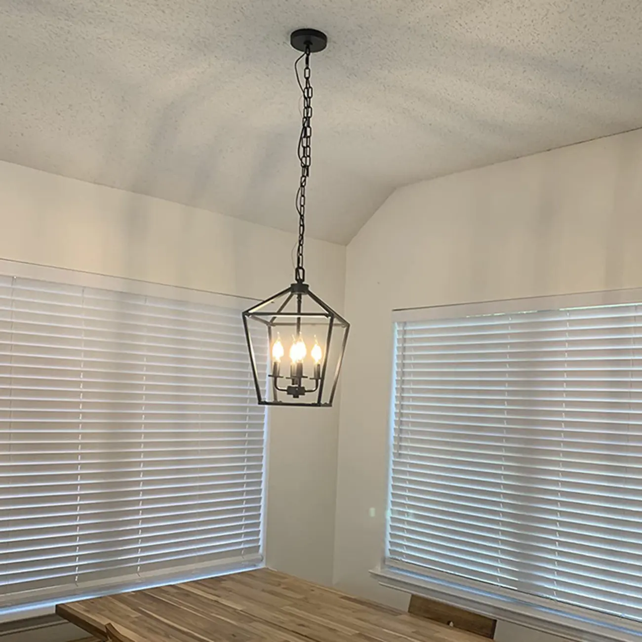 Black Metal Frame Geometric Cage Modern Chandelier Light Image - 9 | homeyfad