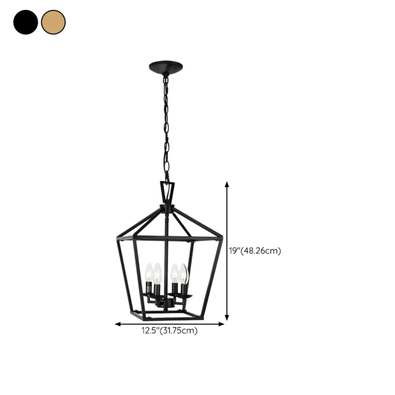 Black Metal Frame Geometric Cage Modern Chandelier Light #size | homeyfad