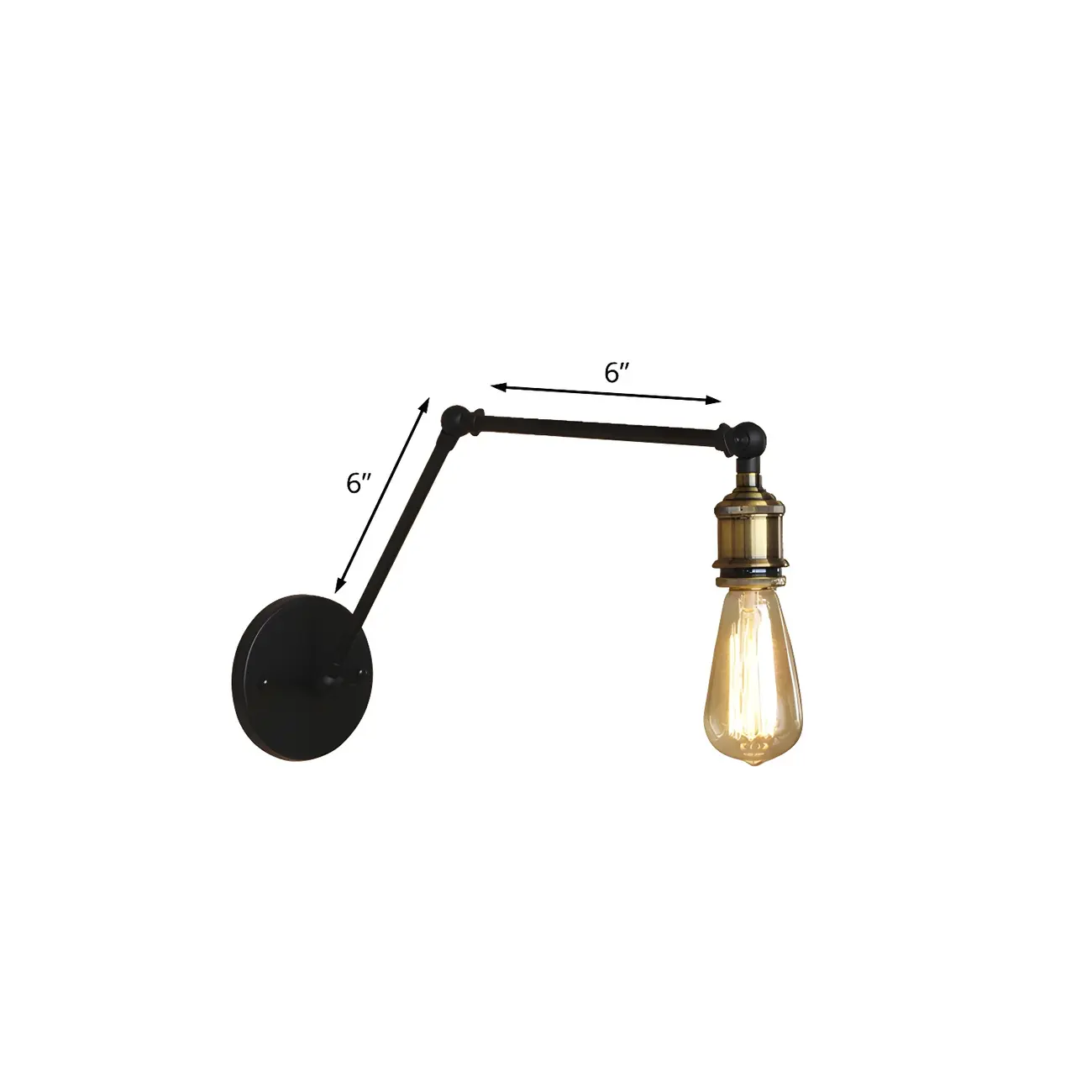  Industrial Open Bulb Swing Arm Wall Light Image - 7 | homeyfad