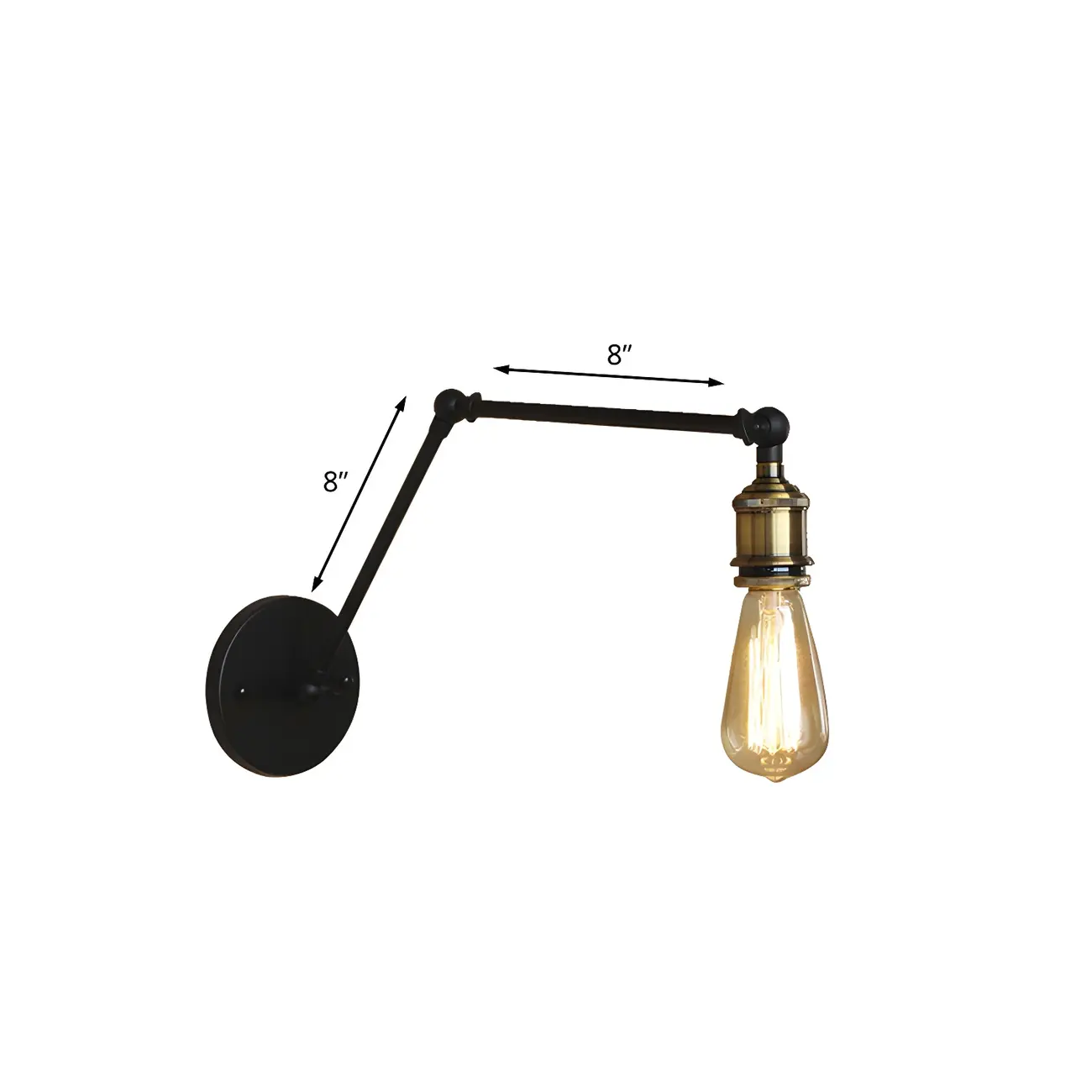  Industrial Open Bulb Swing Arm Wall Light Image - 8 | homeyfad
