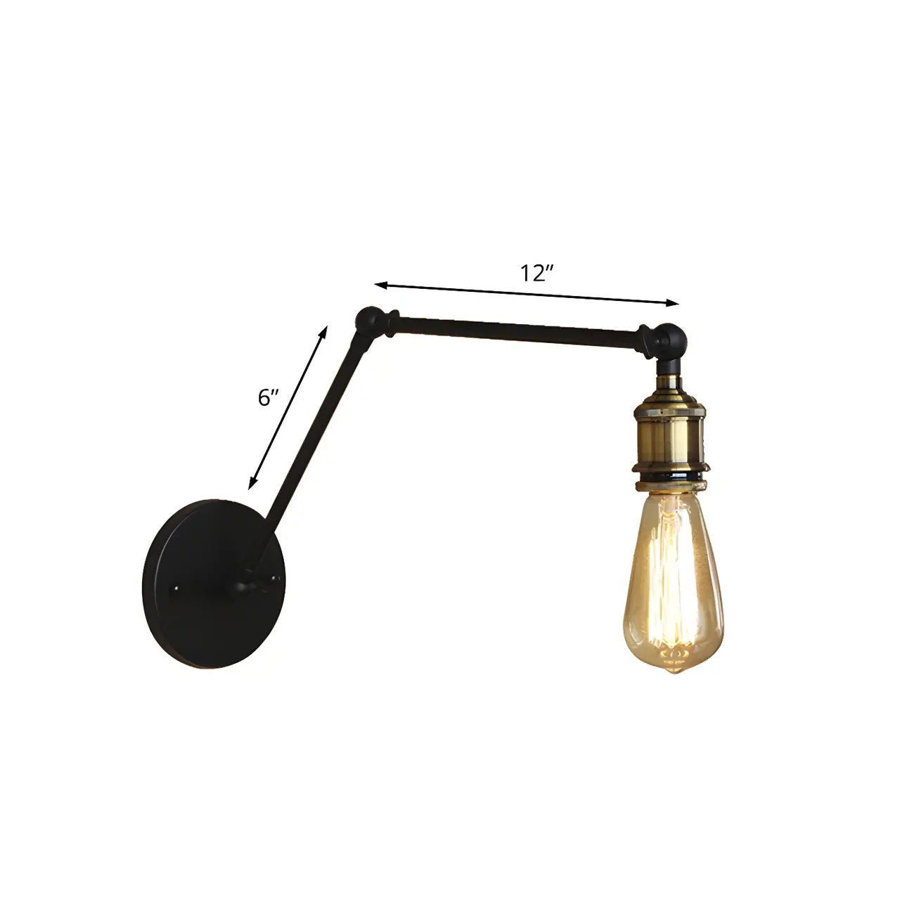  Industrial Open Bulb Swing Arm Wall Light Image - 9 | homeyfad