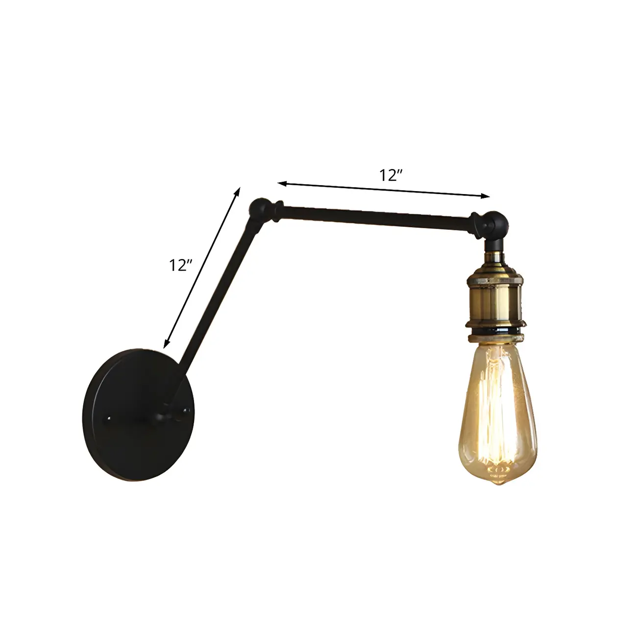  Industrial Open Bulb Swing Arm Wall Light Image - 10 | homeyfad