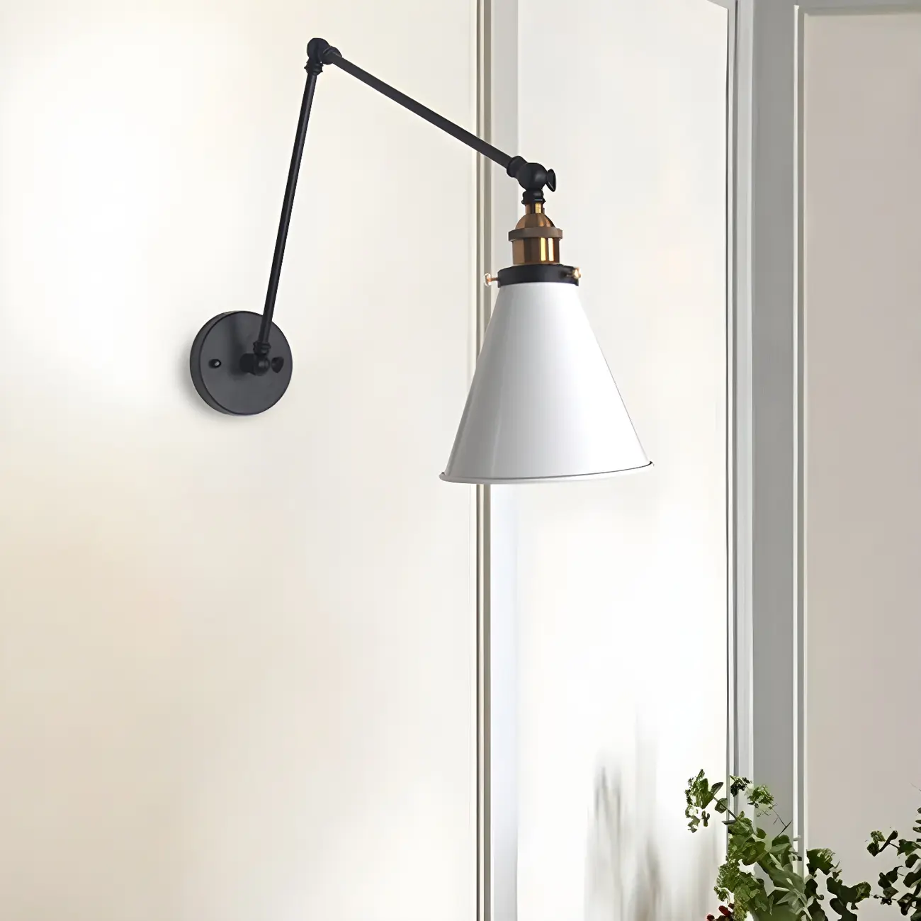 Modern Metal Tapered Swing Arm Wall Light Image - 1 | homeyfad