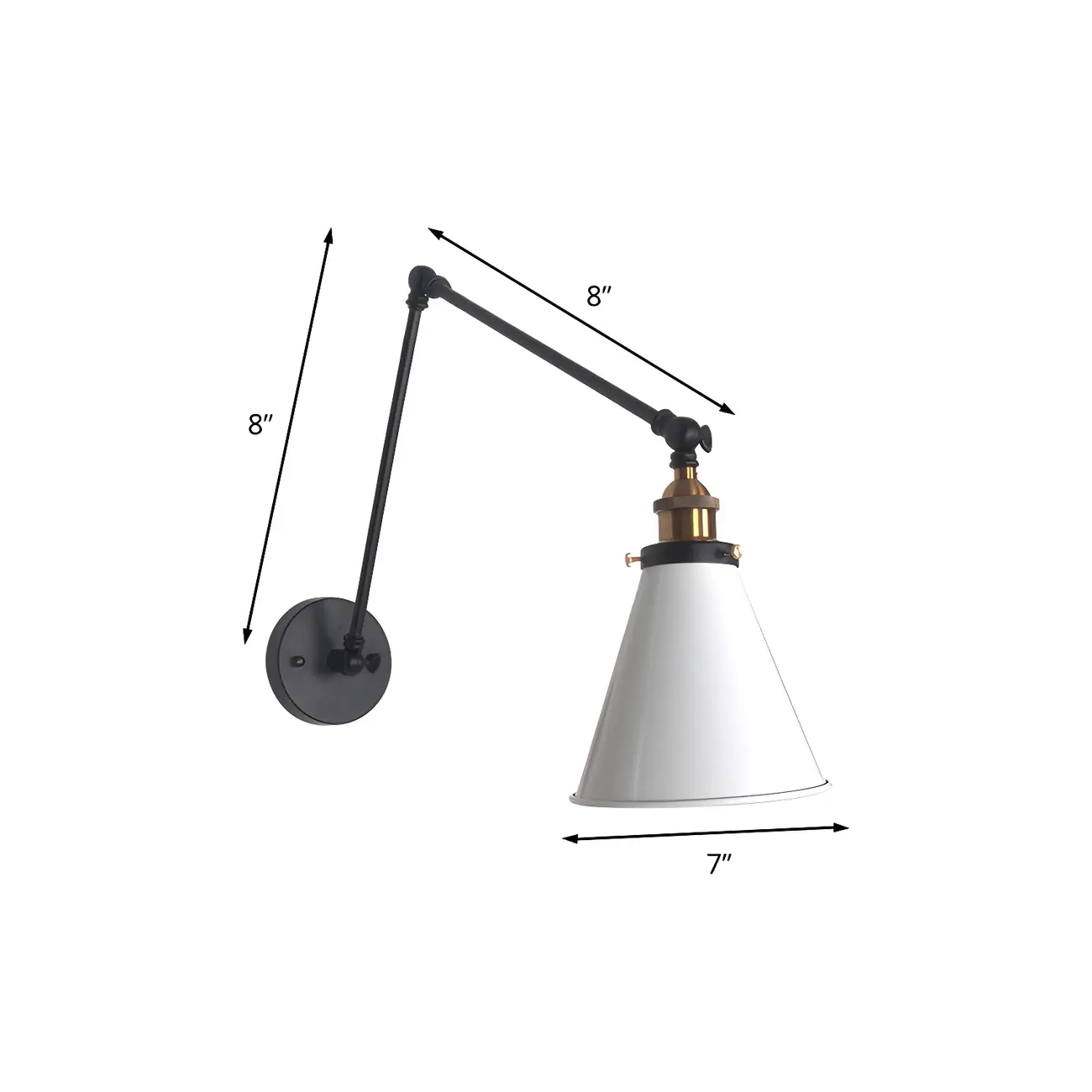 Modern Metal Tapered Swing Arm Wall Light Image - 9 | homeyfad